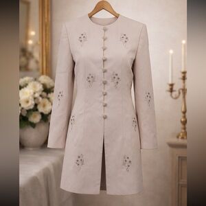 Embroidered Cream Women's Top